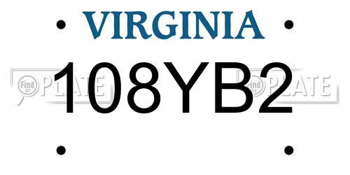 108YB2 Virginia License Plate