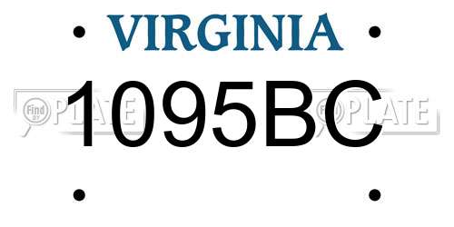 1095BC Virginia License Plate