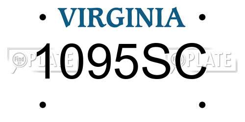 1095SC Virginia License Plate