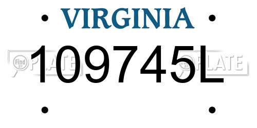 109745L Virginia License Plate