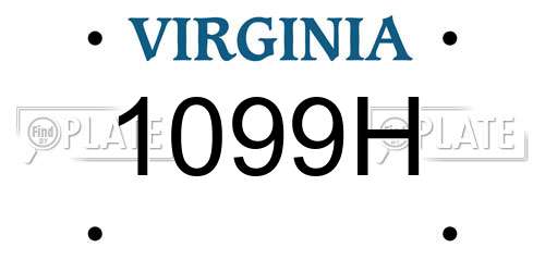 1099H Virginia License Plate