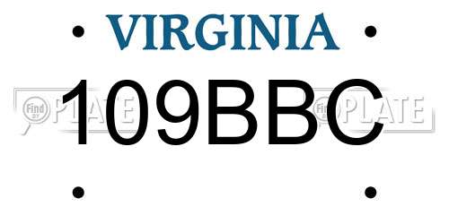 109BBC Virginia License Plate