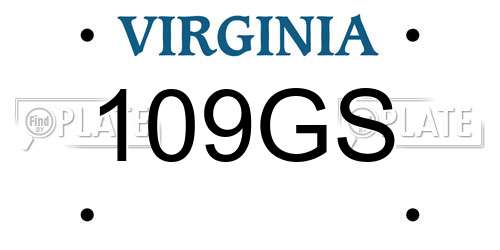 109GS Virginia License Plate