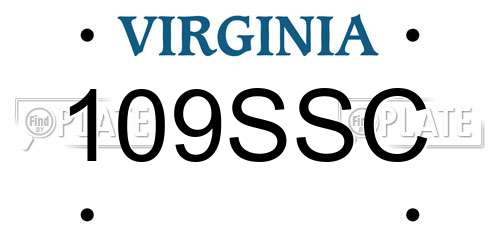 109SSC Virginia License Plate