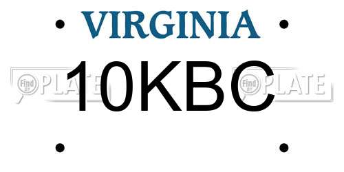 10KBC Virginia License Plate