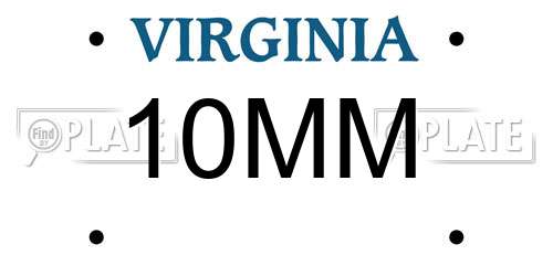 10MM Virginia License Plate