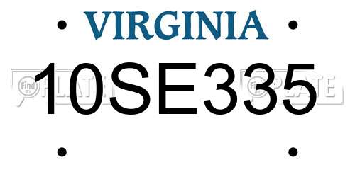 10SE335 Virginia License Plate