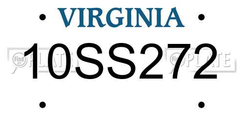 10SS272 Virginia License Plate