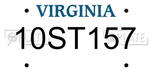 10ST157 Virginia License Plate