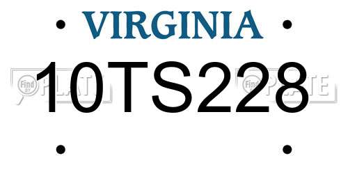 10TS228 Virginia License Plate