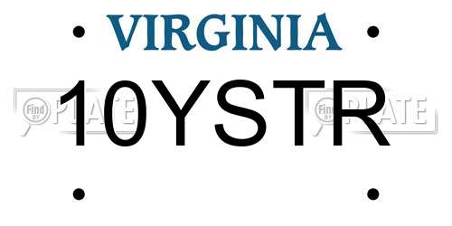 10YSTR Virginia License Plate