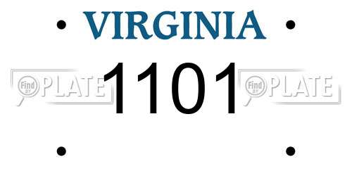 1101 Virginia License Plate