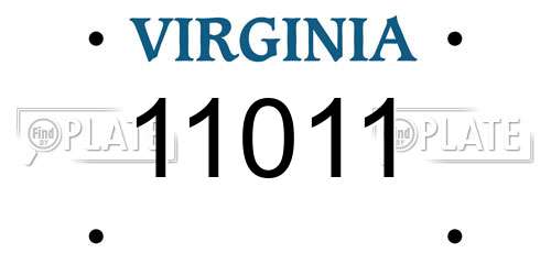 11011 Virginia License Plate
