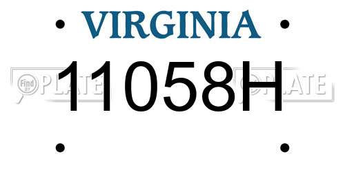 11058H Virginia License Plate