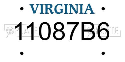 11087B6 Virginia License Plate