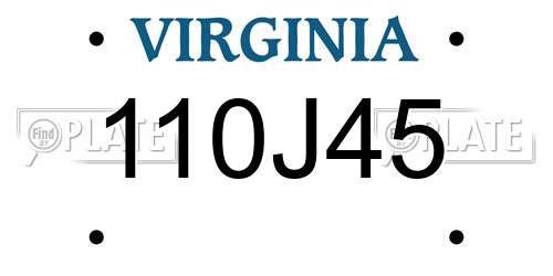 110J45 Virginia License Plate