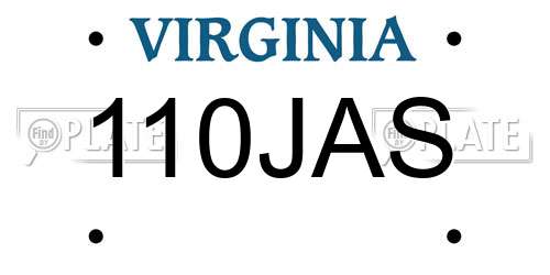 110JAS Virginia License Plate