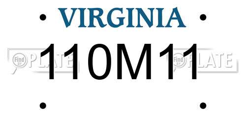 110M11 Virginia License Plate
