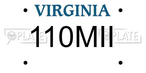 110MII Virginia License Plate