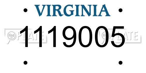 1119005 Virginia License Plate