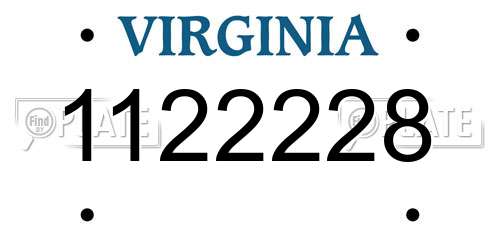 1122228 Virginia License Plate