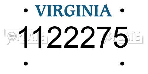 1122275 Virginia License Plate