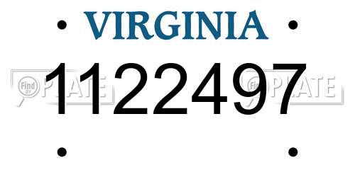 1122497 Virginia License Plate