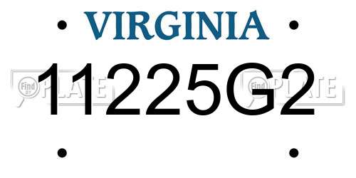 11225G2 Virginia License Plate