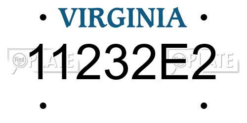 11232E2 Virginia License Plate