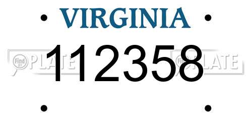 112358 Virginia License Plate