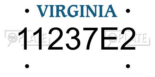 11237E2 Virginia License Plate