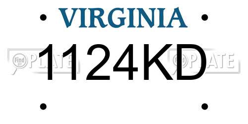 1124KD Virginia License Plate