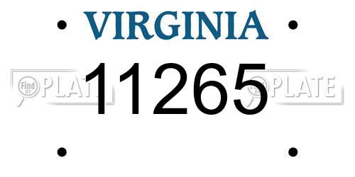 11265 Virginia License Plate