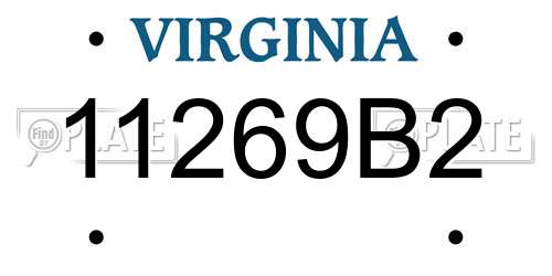 11269B2 Virginia License Plate