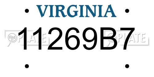 11269B7 Virginia License Plate
