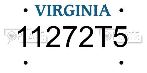 11272T5 Virginia License Plate