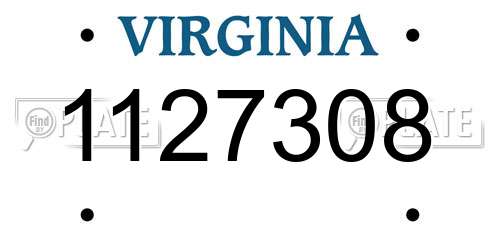 1127308 Virginia License Plate