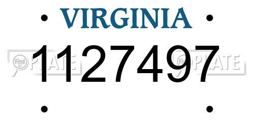 1127497 Virginia License Plate