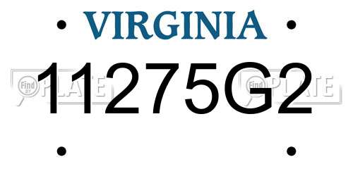 11275G2 Virginia License Plate