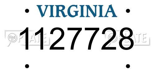 1127728 Virginia License Plate