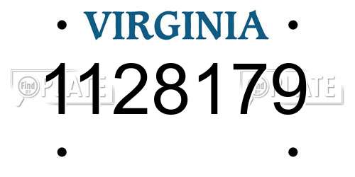 1128179 Virginia License Plate
