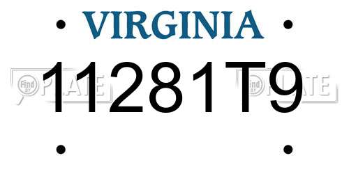 11281T9 Virginia License Plate