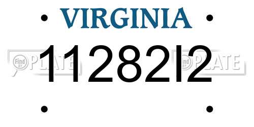 11282I2 Virginia License Plate