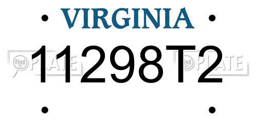 11298T2 Virginia License Plate