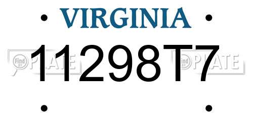 11298T7 Virginia License Plate