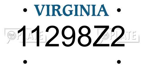 11298Z2 Virginia License Plate