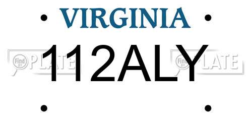 112ALY Virginia License Plate