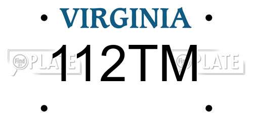 112TM Virginia License Plate