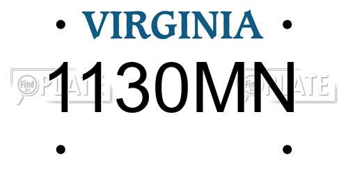 1130MN Virginia License Plate