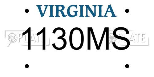 1130MS Virginia License Plate